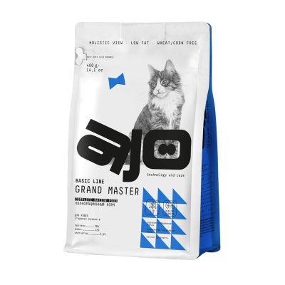 AJO Basic Line Grand Master 7+ Курица Сухой корм для кошек старшего возраста Вес 0,4 кг