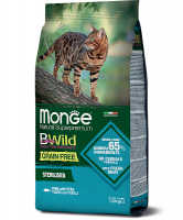 Monge BWild Беззерновой Sterilised Тунец и горох Сухой корм для стерилизованных кошек