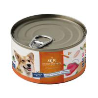 SECRET Premium Курица с тунцом и морковью в желе Консервы для собак 185 г