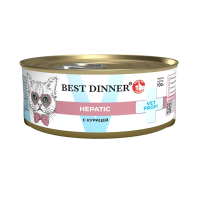 Best Dinner Vet Profi Hepatic Курица консервы для кошек при нарушении функции печени, 100 г