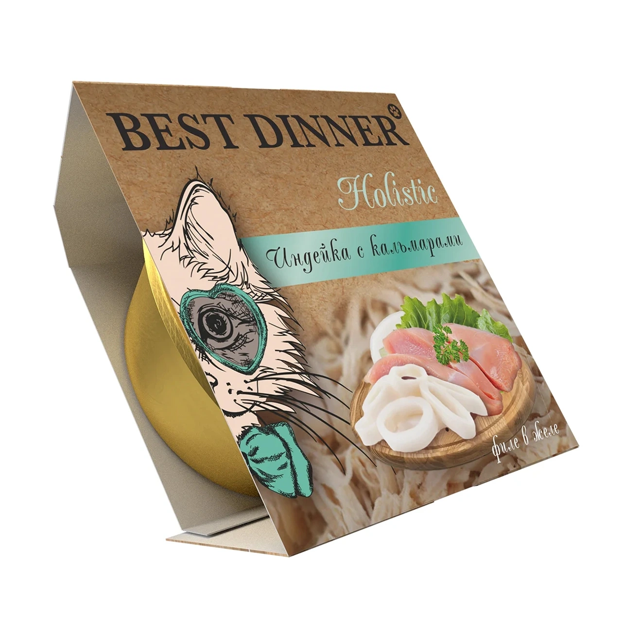 Best Dinner Holistic Индейка с кальмарами в желе для стерилизованных кошек, 75 г