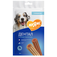 Мнямс DENTAL лакомство для собак "Зубные палочки" с говядиной 100 г