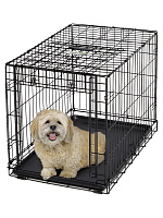 Клетка для собак MidWest Ovation 79х49х55h см с торцевой вертикально-откидной дверью черная