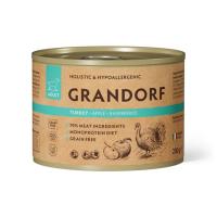 GRANDORF Паштет из индейки с яблоком и малиной Консервы для собак 200 г
