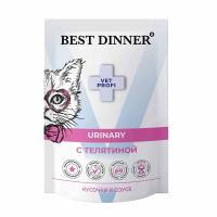 Best Dinner Exclusive Vet Profi Urinary Телятина кусочки в соусе для кошек для профилактики МКБ 85 г