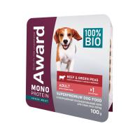 AWARD Monoprotein Паштет из говядины с зеленым горошком Влажный корм для собак 100 г