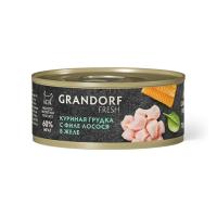 GRANDORF Fresh Куриная грудка с филе лосося в желе Консервы для кошек 70 г