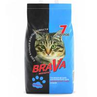 BRAVA Наполнитель минеральный впитывающий для длинношерстых кошек 7 л