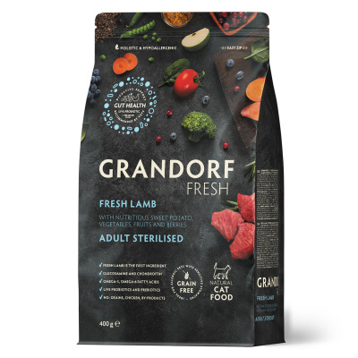 GRANDORF Fresh Ягненок с бататом для стерилизованных кошек Вес 0,4 кг