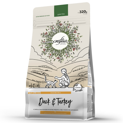 CRAFTIA HARMONA STERILIZED Утка и индейка стерилизованных кошек Вес 0,32 кг