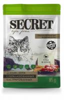 SECRET Утка в соусе Пауч для стерилизованных кошек и кастрированных котов 85 г