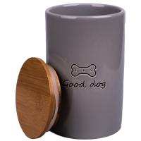 Бокс керамический для хранения корма для собак GOOD DOG 850 мл серый, Mr.Kranch