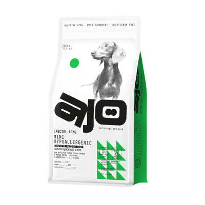 AJO Special Line Hypoallergenic Mini Индейка Сухой корм для собак мелких пород склонных к аллергии Вес 2 кг