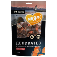 Мнямс лакомство для собак Стейк по-скандинавски из лосося Delicatesse 75 г