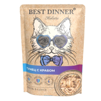 Best Dinner Holistic Тунец с крабом в соусе для стерилизованных кошек, 70 г