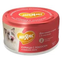 Мнямс На каждый день Курица с лососем в желе Влажный корм для кошек и котят старше 6 месяцев 80 г