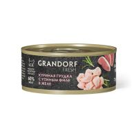 GRANDORF Fresh Куриная грудка с утиным филе в желе Консервы для кошек 70 г