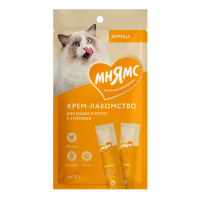 Мнямс Крем-лакомство для кошек с курицей 4 шт х 15 г