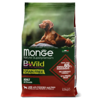 Monge BWild GRAIN FREE Adult Agnello Беззерновой корм с мясом ягненка для собак всех пород
