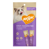 Мнямс Крем-лакомство для кошек с тунцом Кацуо и Магуро 4 шт х 15 г