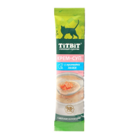 TiTBiT Крем-суп с кусочками лосося для кошек 10 г