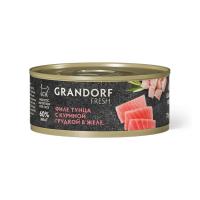 GRANDORF Fresh Филе тунца с куриной грудкой в желе Консервы для кошек 70 г