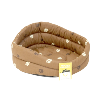 Лежанка круглая стеганая с подушкой, коричневая 47,5 см, Моськи-Авоськи