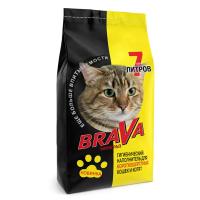 BRAVA Наполнитель минеральный впитывающий для короткошерстных кошек 7 л