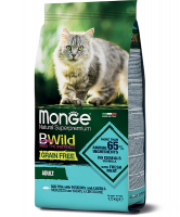 Monge BWild Беззерновой Треска, картофель и чечевица Сухой корм для взрослых кошек