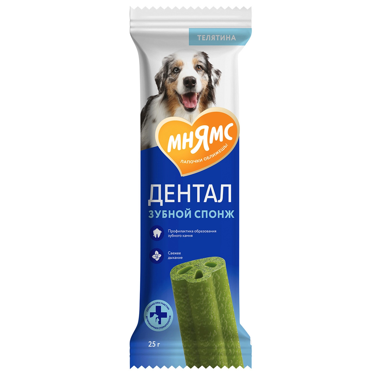 Мнямс DENTAL лакомство для собак "Зубные спонжи" с эвкалиптом 25 г