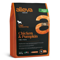 Alleva Natural Puppy Chicken & Pumpkin Medium Курица и тыква Сухой корм для щенков средних пород Вес 0,8 кг