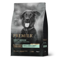 PREMIER Ягненок с индейкой Корм для собак средних пород с чувствительным пищеварением или склонных к аллергии Вес 3 кг