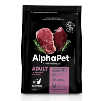 AlphaPet с говядиной и печенью для взрослых кошек Вес 0,4 кг