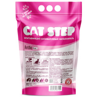 CAT STEP Arctic Pink Наполнитель впитывающий силикагелевый с розовыми гранулами Объем 3,8 л