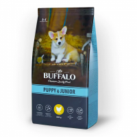 BUFFALO Puppy&Junior с курицей Корм для щенков средних и крупных пород Вес 0,8 кг