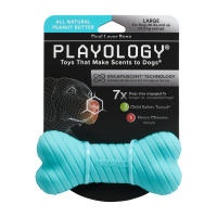 Двухслойная жевательная косточка с ароматом DUAL LAYER BONE, большая, Playology Цвет голубой