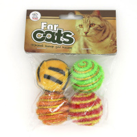 Набор игровой для кошек 4 разноцветных мяча YUGI