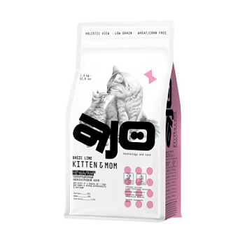 AJO Basic Line Kitten&Mom Индейка Сухой корм для котят, беременных и кормящих кошек