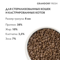 GRANDORF Fresh Индейка с бататом для стерилизованных кошек Вес 0,4 кг