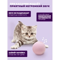 Мячик интерактивный для кошек со звуком, 4,5 см, Rich Breed Цвет розовый