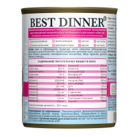 Best Dinner Vet Profi Recovery Влажный корм для собак и кошек в период восстановления 340 г