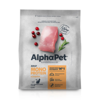 AlphaPet Monoprotein из индейки для взрослых кошек Вес 0,4 кг