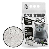 CAT STEP Compact White Carbon Наполнитель комкующийся минеральный Активированный уголь Объем 5 л