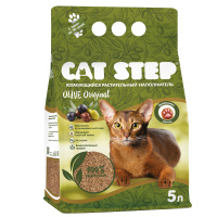 CAT STEP Olive Original Наполнитель комкующийся растительный Объем 5 л