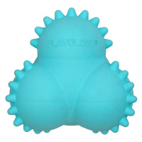 Дентальный жевательный тройной мяч с ароматом для щенков SQUEAKY BOUNCE BALL, Playology Цвет голубой