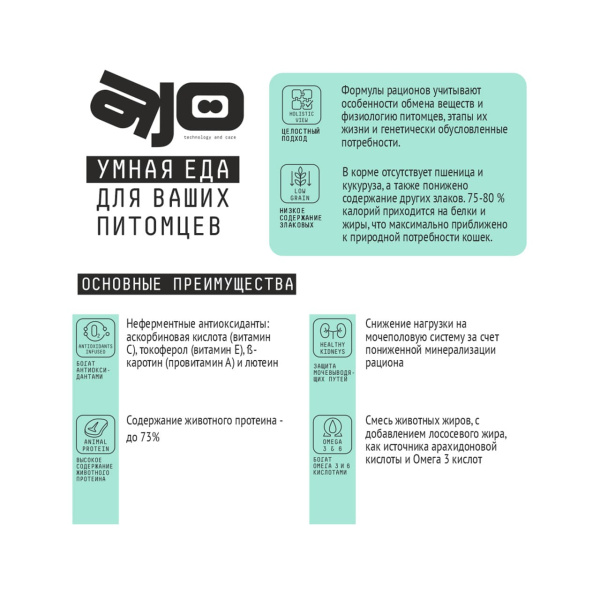 AJO Special Line Sterile Weight Control Курица Сухой корм для стерилизованных кошек, контроль веса