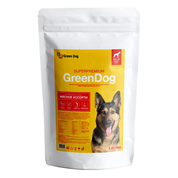 GREEN DOG Мясное ассорти для взрослых собак средних и крупных пород