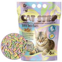 CAT STEP Tofu Tutti Frutti Наполнитель комкующийся Тофу с ароматом лимонной карамели Объем 6 л