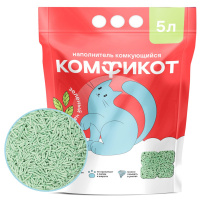 КОМФИКОТ Наполнитель комкующийся Тофу Зеленый чай Объем 5 л