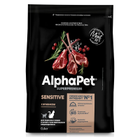 AlphaPet с ягненком для взрослых кошек с чувствительным пищеварением Вес 0,4 кг